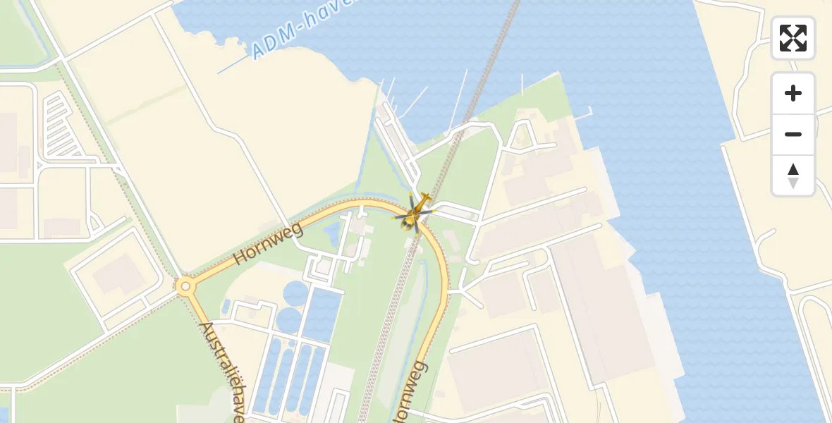Vluchtroute Traumahelikopter van Amsterdam Heliport naar Amsterdam Heliport