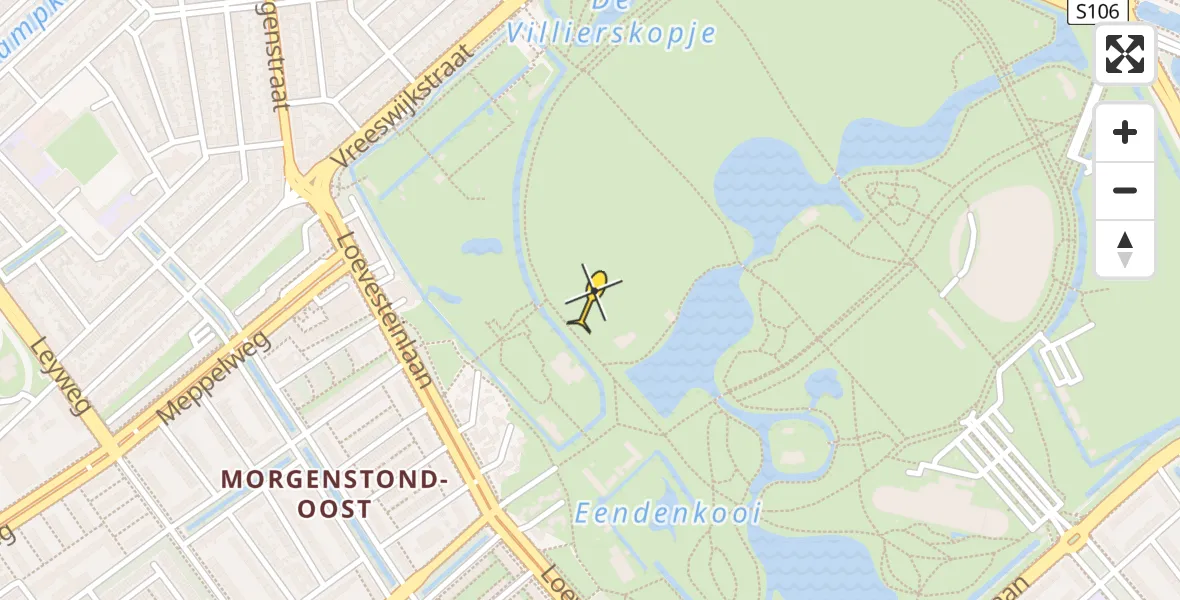 Vluchtroute Traumahelikopter van Den Haag naar Den Haag