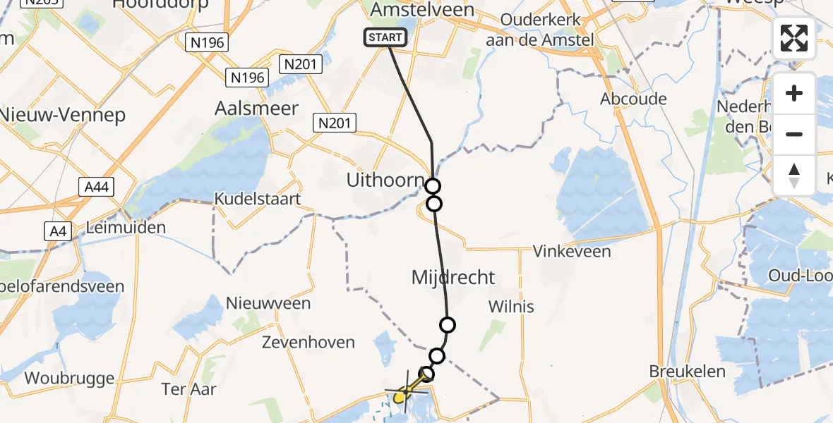 Routekaart van de vlucht: Politieheli naar Noorden, Joke Smitlaan