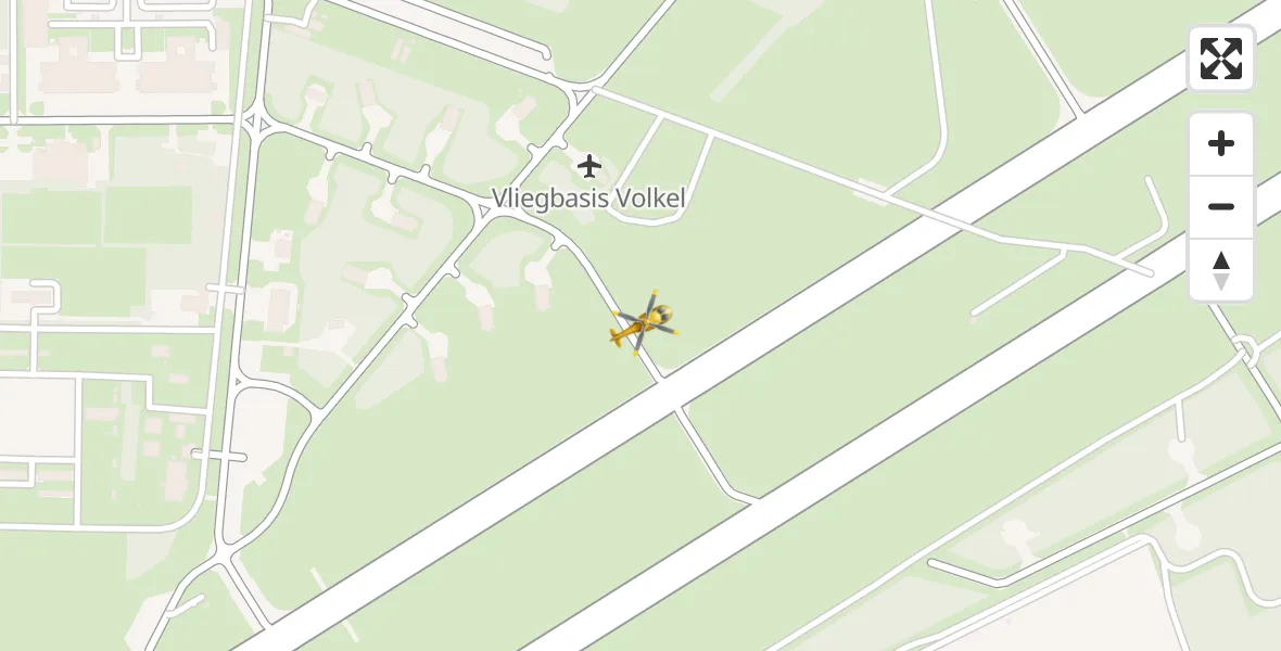 Routekaart van de vlucht: Traumahelikopter naar Vliegbasis Volkel