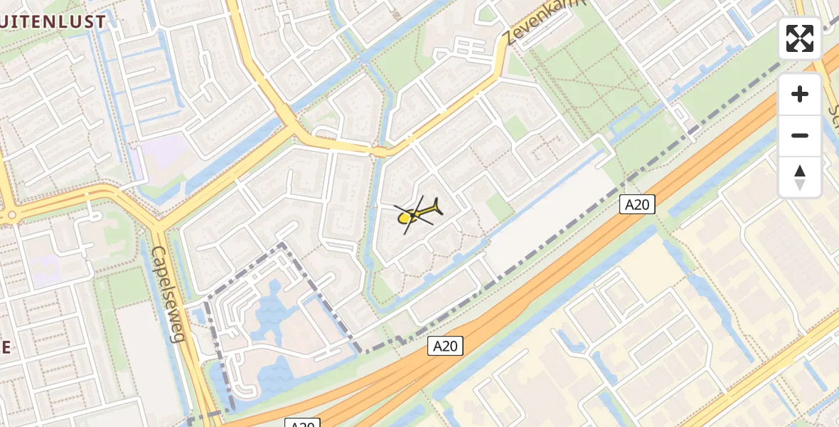 Routekaart van de vlucht: Lifeliner 2 onderweg vanuit Rotterdam