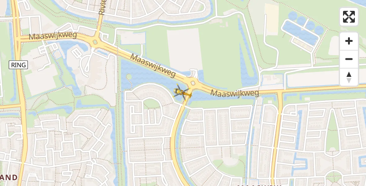 Vluchtroute Traumahelikopter vanuit Spijkenisse