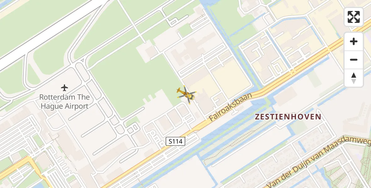 Vluchtroute Traumahelikopter Rotterdam The Hague Airport - Rotterdam The Hague Airport, 07 maart 2024, 14:58