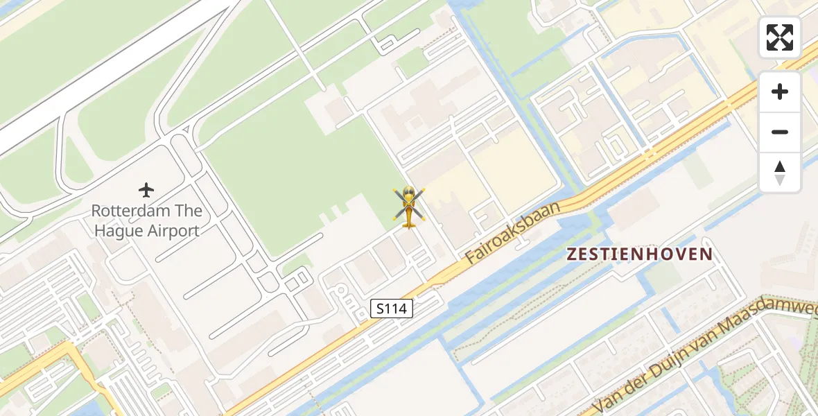 Vluchtroute Traumahelikopter Rotterdam The Hague Airport - Rotterdam The Hague Airport, 08 maart 2024, 08:38