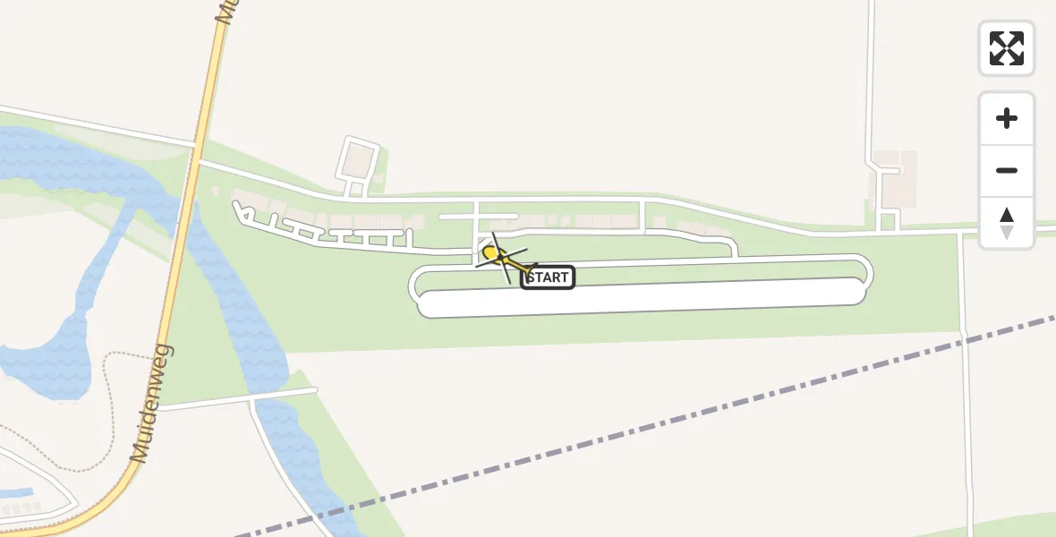 Vluchtroute Politiehelikopter van Vliegveld Midden-Zeeland naar Vliegveld Midden-Zeeland