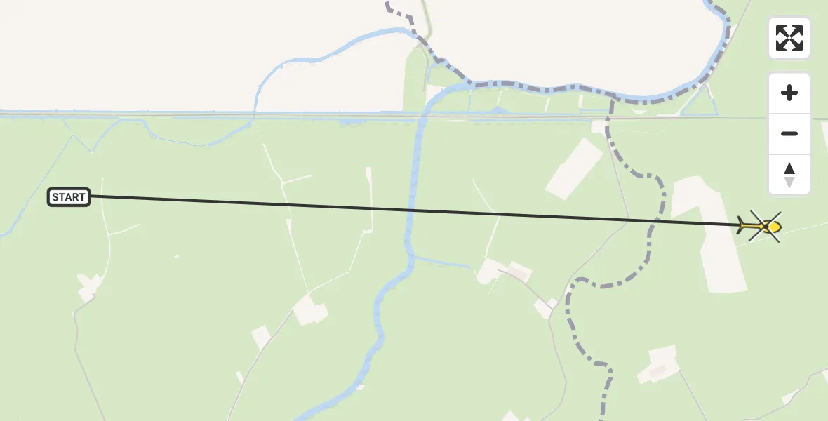 Routekaart van de vlucht: Ambulancehelikopter naar Lutjegast, Stationsweg