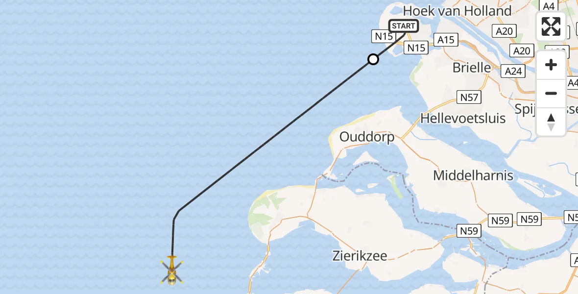 Vluchtroute  Maasvlakte - , 09 maart 2024, 11:35