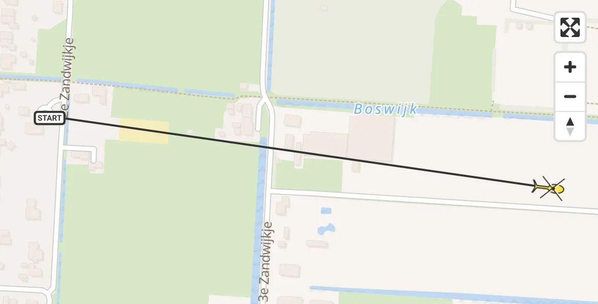 Routekaart van de vlucht: Traumahelikopter naar Hollandscheveld, Rechtuit