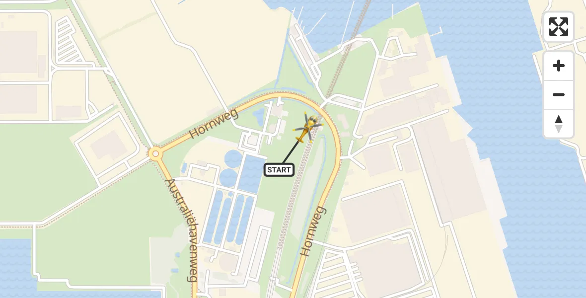 Vluchtroute Traumahelikopter van Amsterdam Heliport naar Amsterdam Heliport