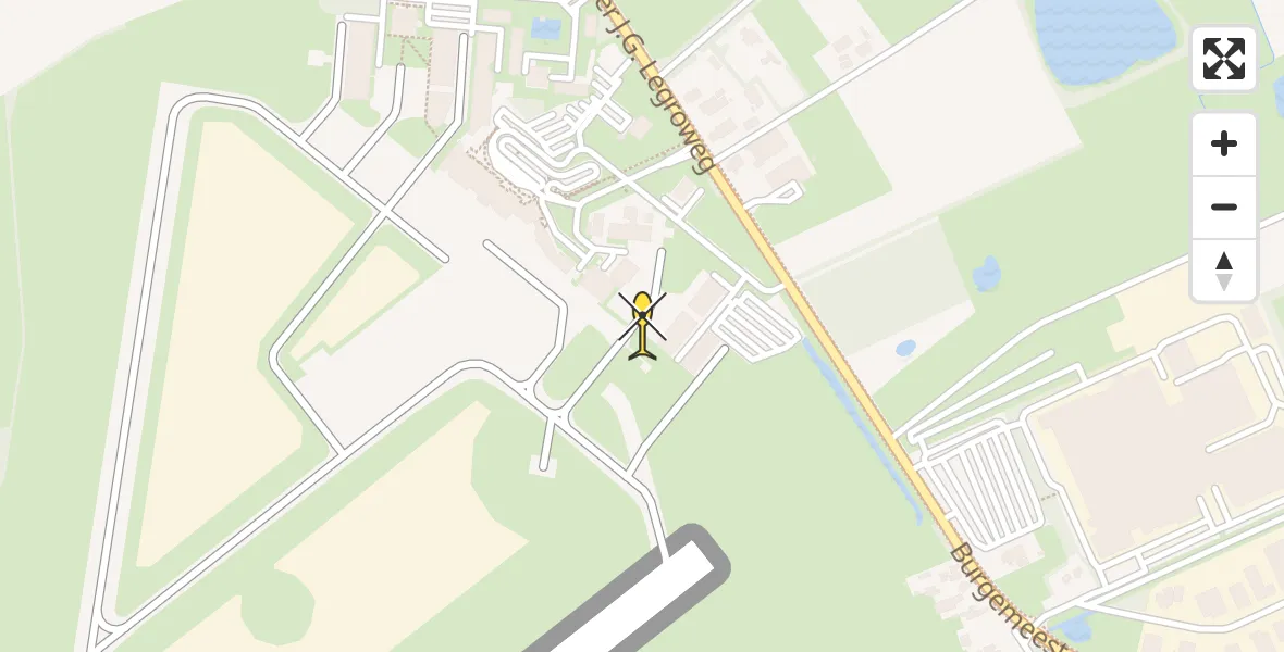 Routekaart van de vlucht: Traumahelikopter naar Groningen Airport Eelde