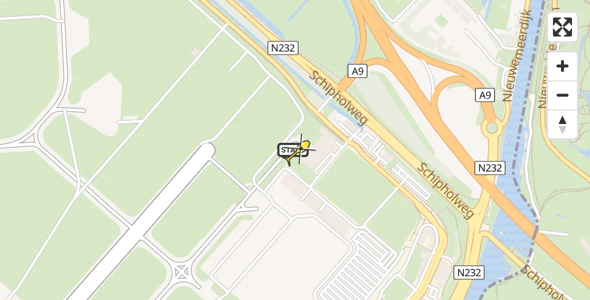 Vluchtroute Politiehelikopter van Schiphol naar Schiphol