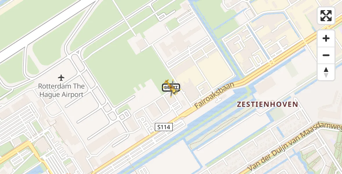 Vluchtroute Traumahelikopter Rotterdam The Hague Airport - Rotterdam The Hague Airport, 10 maart 2024, 13:51