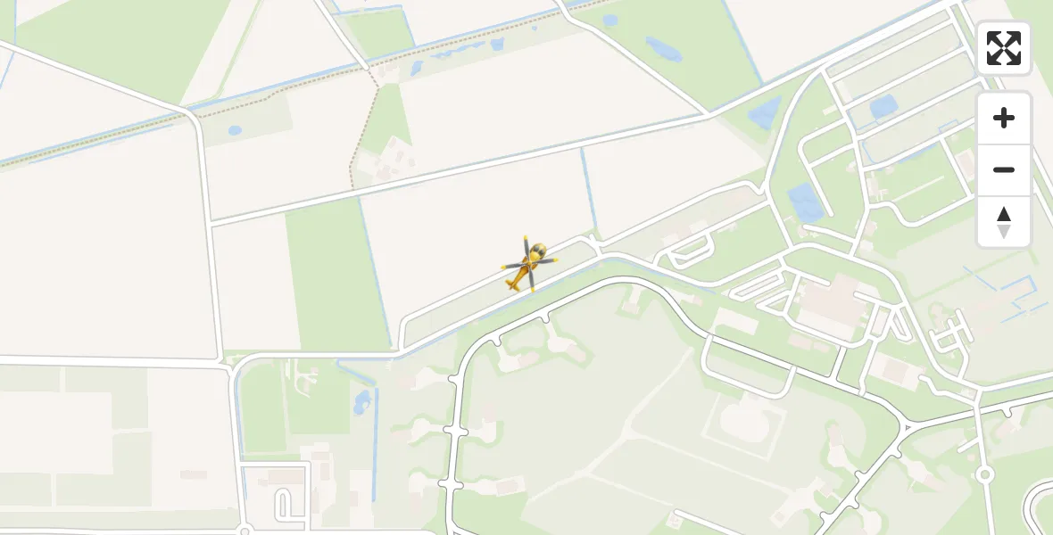 Vluchtroute Traumahelikopter van Vliegbasis Volkel naar Vliegbasis Volkel