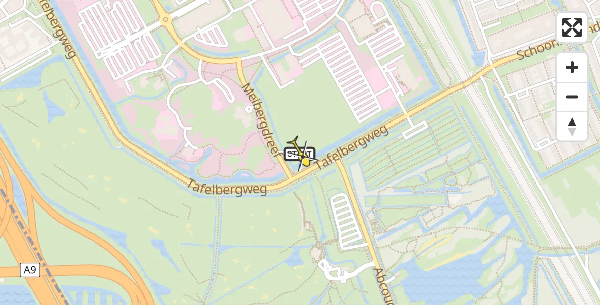 Vluchtroute Traumahelikopter van Academisch Medisch Centrum (AMC) naar Academisch Medisch Centrum (AMC)