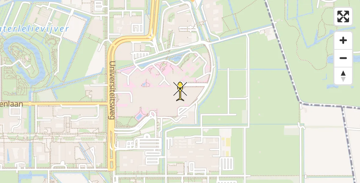 Vluchtroute Traumahelikopter van Universitair Medisch Centrum Utrecht naar Universitair Medisch Centrum Utrecht