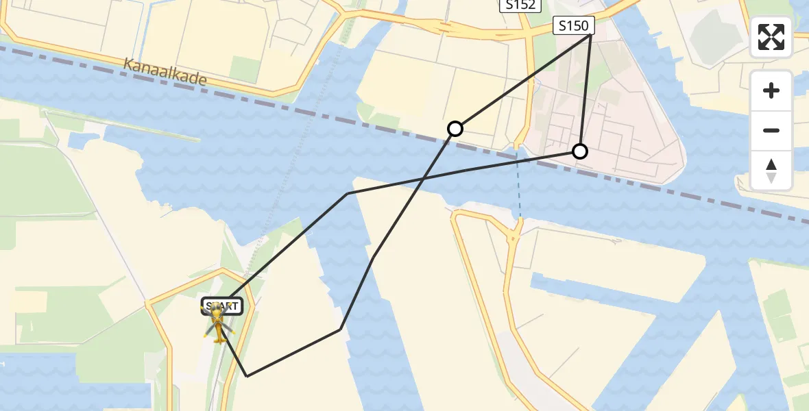 Vluchtroute Traumahelikopter van Amsterdam Heliport naar Amsterdam Heliport
