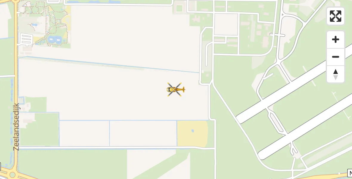 Vluchtroute Traumahelikopter van Vliegbasis Volkel naar Vliegbasis Volkel