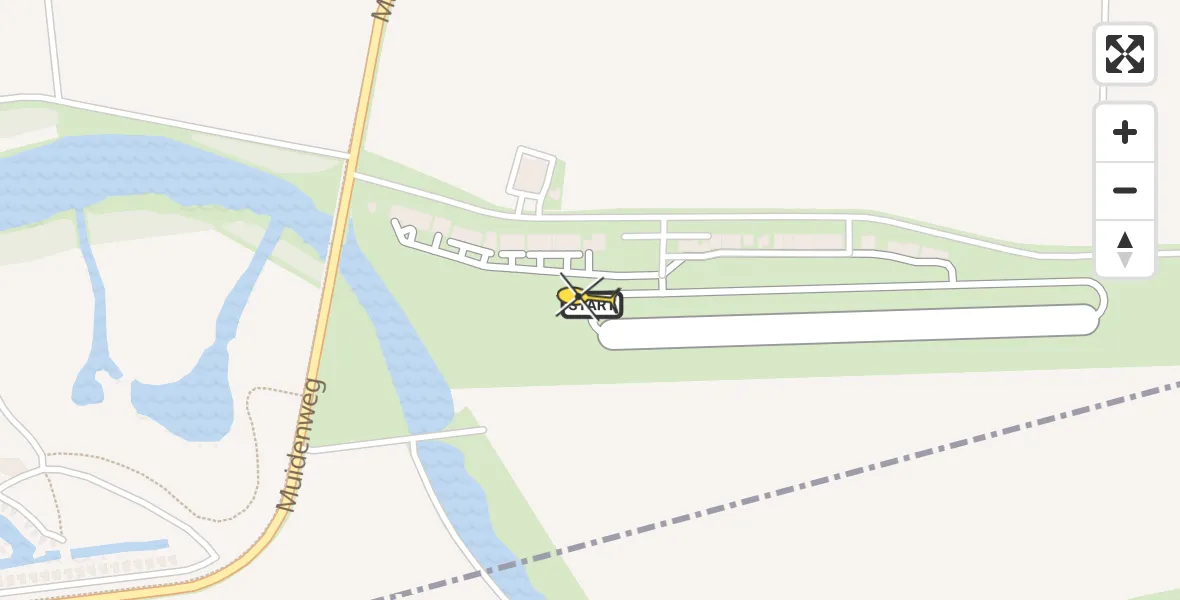 Vluchtroute  van Vliegveld Midden-Zeeland naar Vliegveld Midden-Zeeland