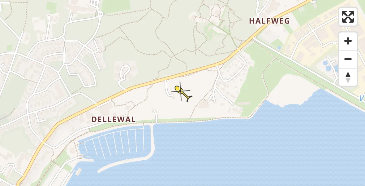 Routekaart van de vlucht: Ambulancehelikopter naar West-Terschelling