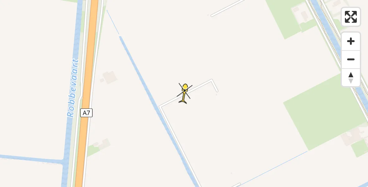 Routekaart van de vlucht: Politiehelikopter naar Wieringerwerf