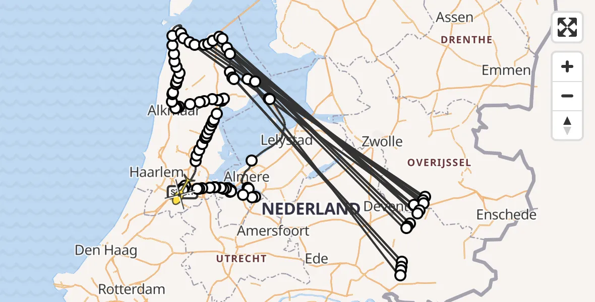 Routekaart van de vlucht: Politieheli naar Schiphol, Loevesteinse Randweg