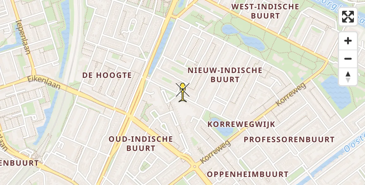 Routekaart van de vlucht: Ambulancehelikopter naar Groningen