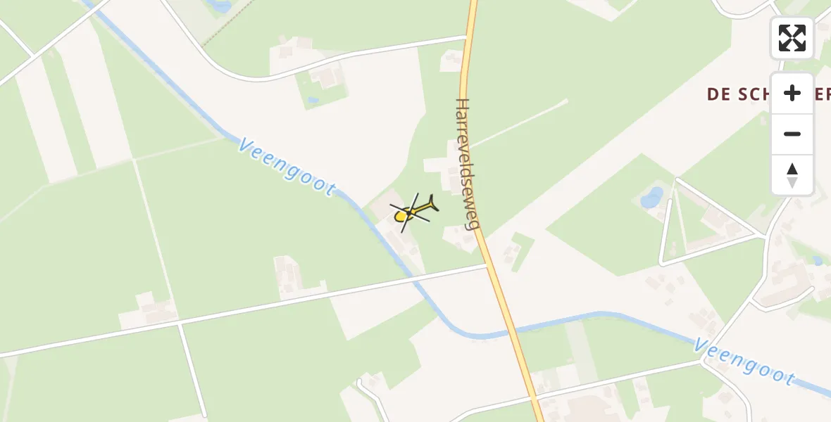 Routekaart van de vlucht: Traumahelikopter naar Harreveld