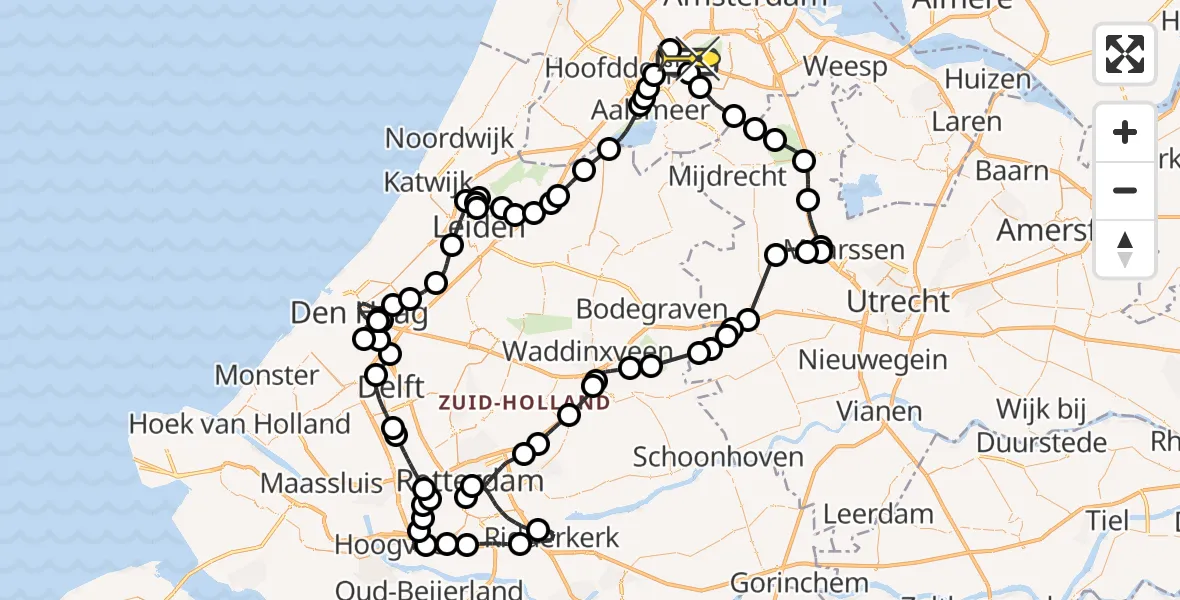 Routekaart van de vlucht: Politieheli naar Schiphol, Kemajoranstraat