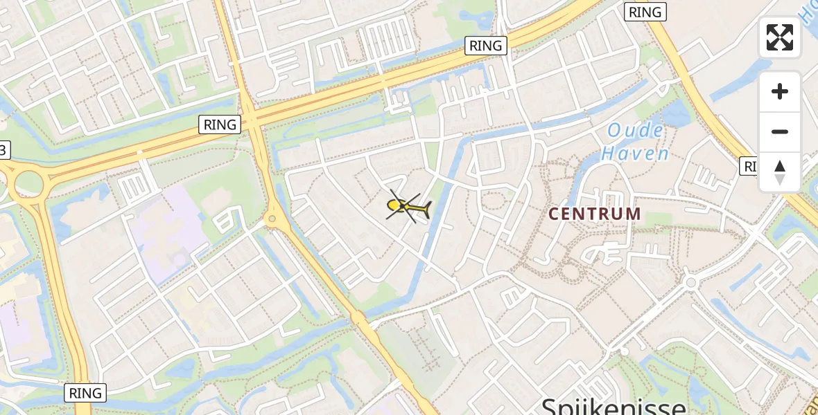 Routekaart van de vlucht: Traumahelikopter naar Spijkenisse