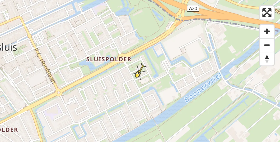 Routekaart van de vlucht: Lifeliner 2 naar Maassluis