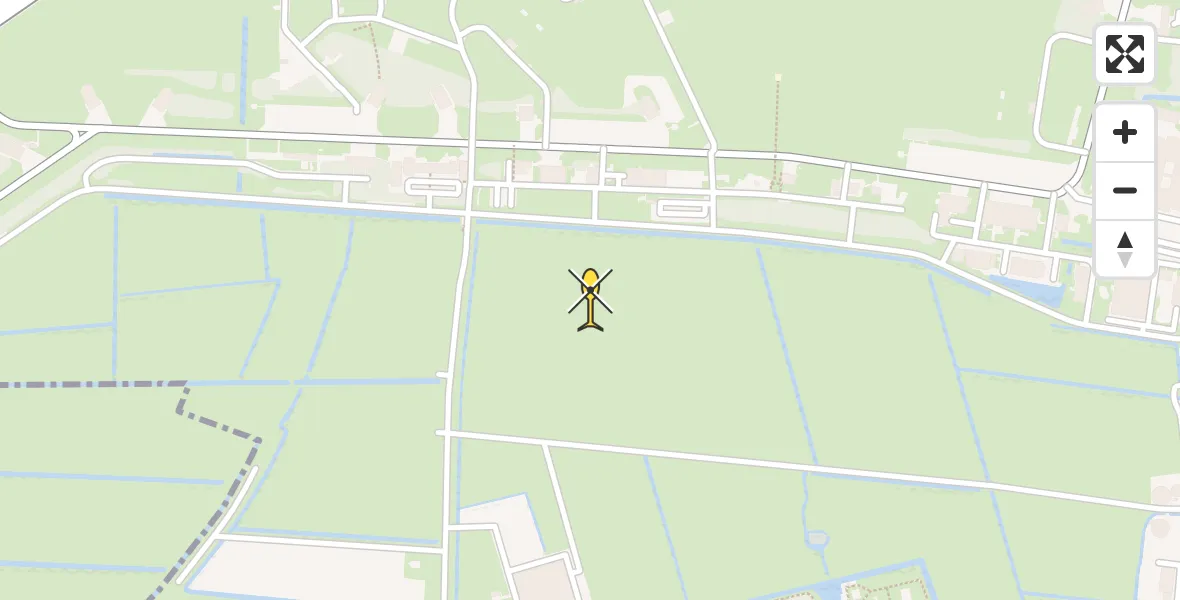 Vluchtroute Ambulancehelikopter van Vliegbasis Leeuwarden naar Vliegbasis Leeuwarden