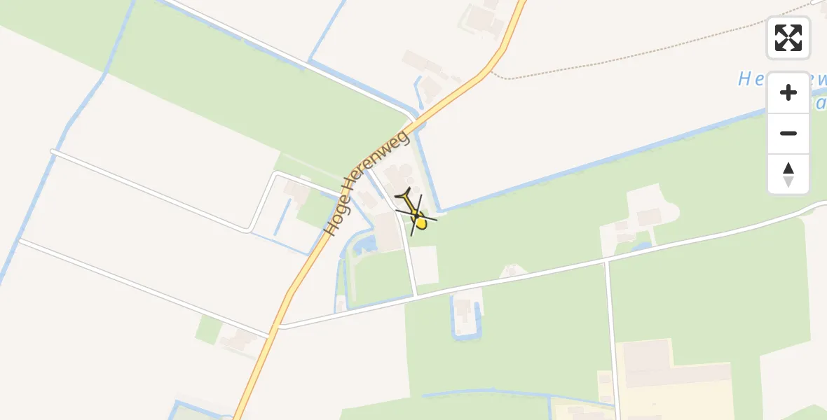 Routekaart van de vlucht: Ambulancehelikopter naar Hallum