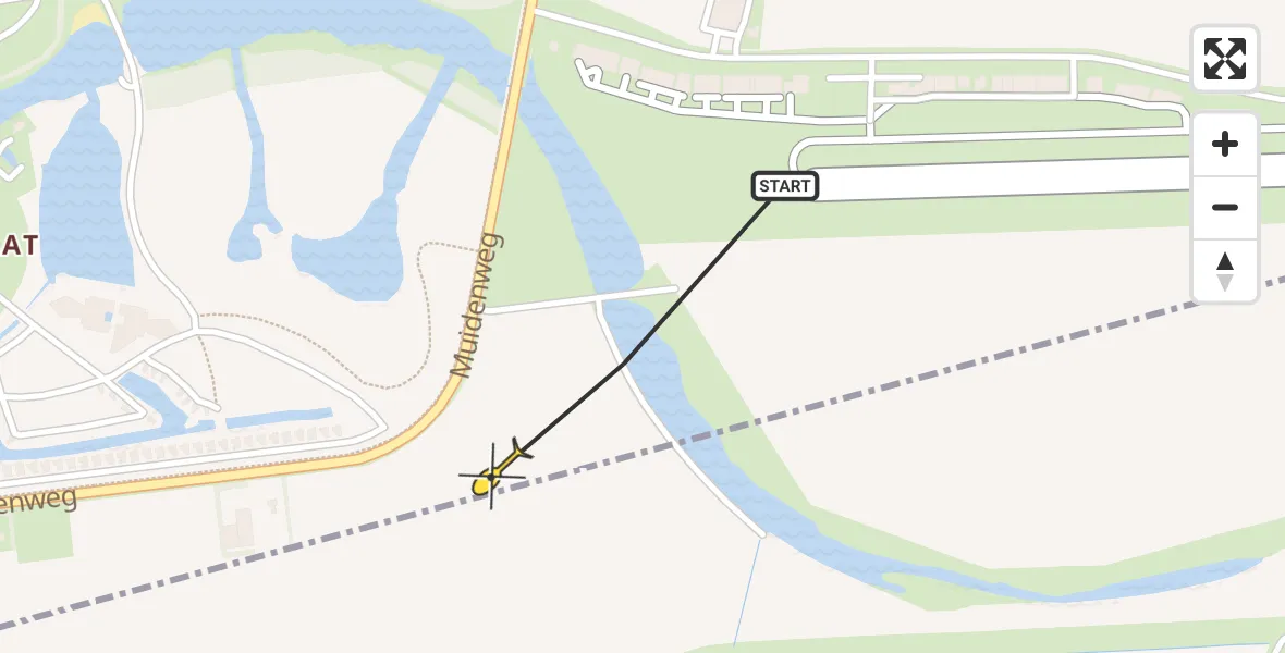 Vluchtroute  van Vliegveld Midden-Zeeland naar Vliegveld Midden-Zeeland