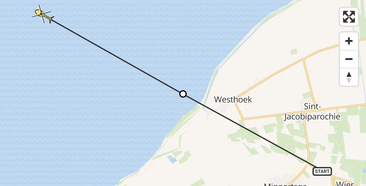 Routekaart van de vlucht: Ambulancehelikopter naar Formerum, Sedyk