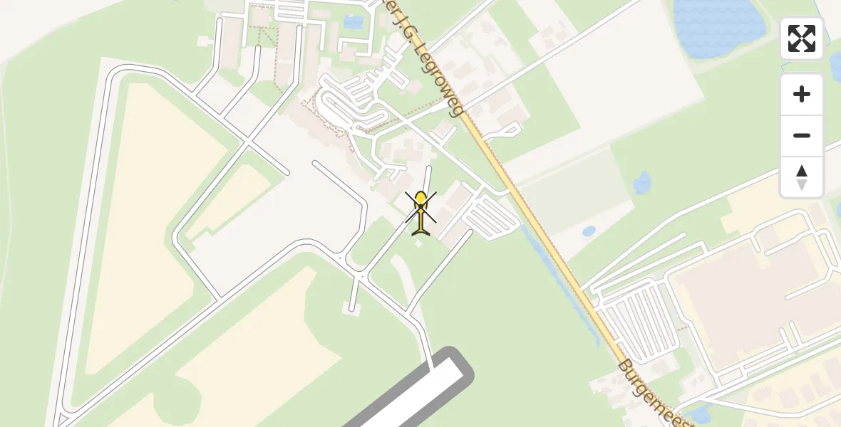 Routekaart van de vlucht: Traumahelikopter naar Groningen Airport Eelde