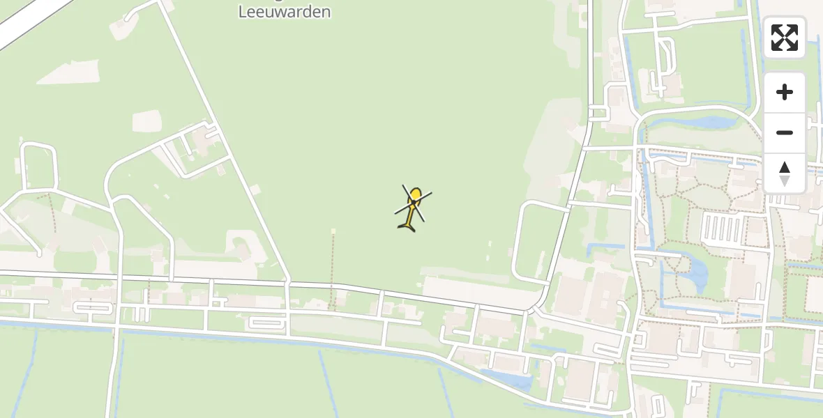 Vluchtroute Ambulancehelikopter van Vliegbasis Leeuwarden naar Vliegbasis Leeuwarden