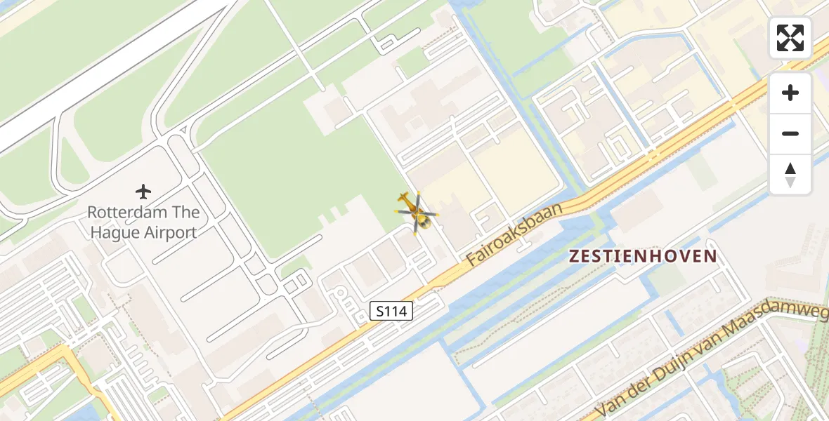 Vluchtroute Traumahelikopter Rotterdam The Hague Airport - Rotterdam The Hague Airport, 14 maart 2024, 11:46