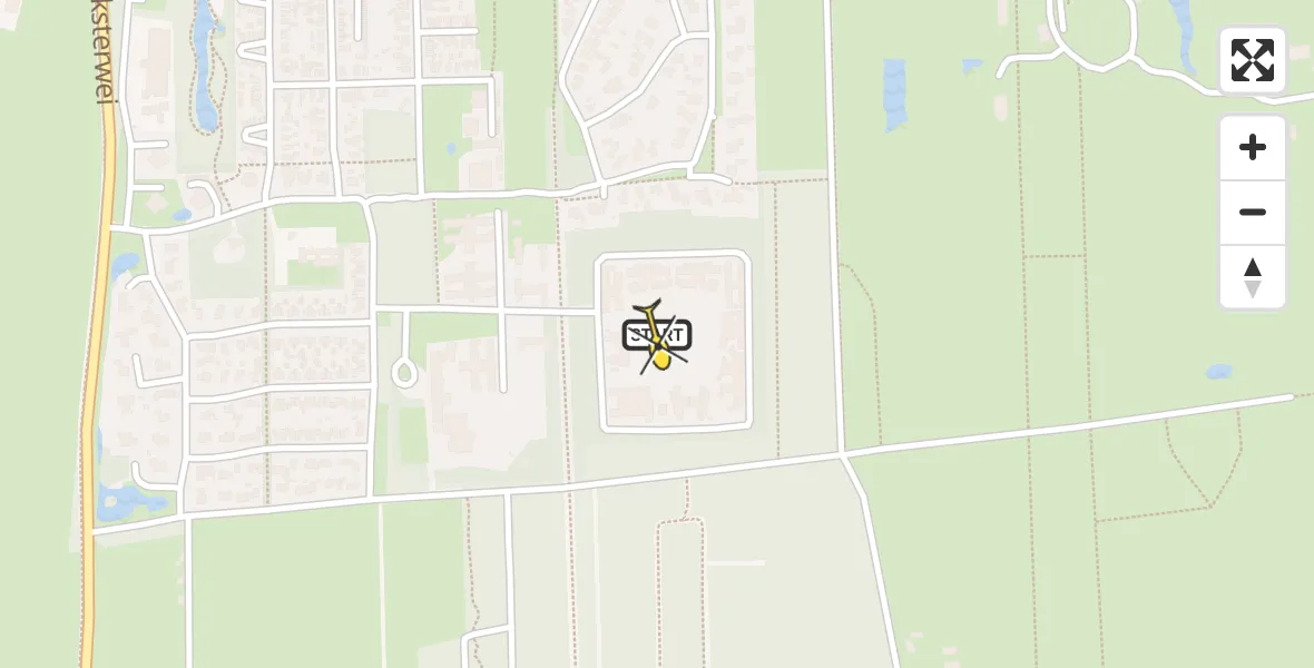 Routekaart van de vlucht: Traumahelikopter naar Beetsterzwaag, 't Rond