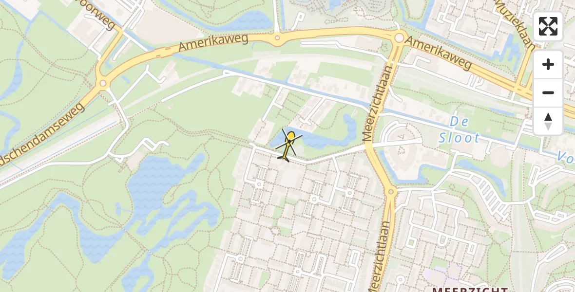 Routekaart van de vlucht: Traumahelikopter naar Zoetermeer