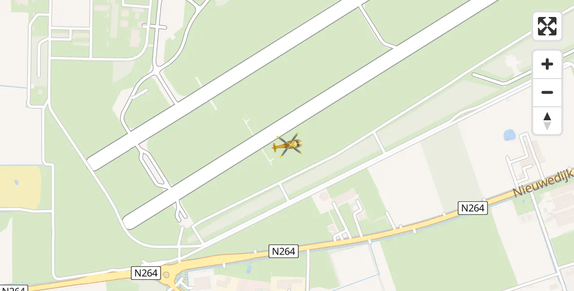 Vluchtroute Traumahelikopter van Vliegbasis Volkel naar Vliegbasis Volkel