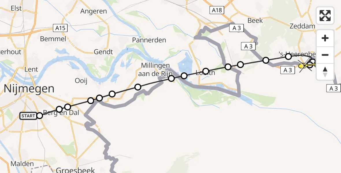 Routekaart van de vlucht: Lifeliner 3 naar Schlatmaeckerstraat