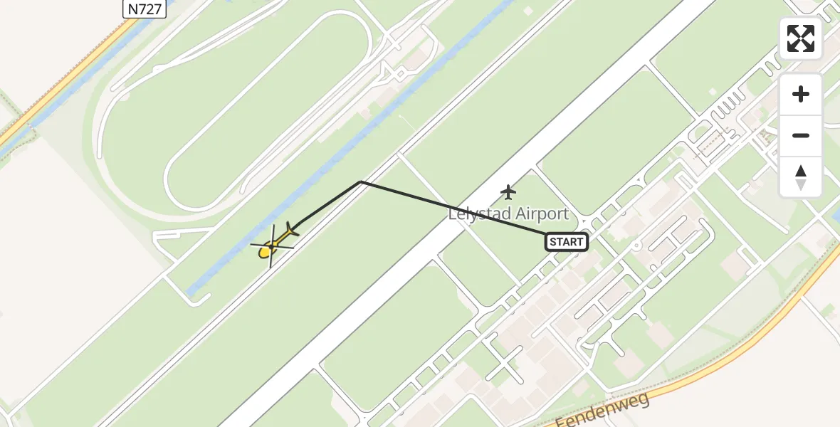 Routekaart van de vlucht: Traumahelikopter naar Lelystad Airport, Talingweg