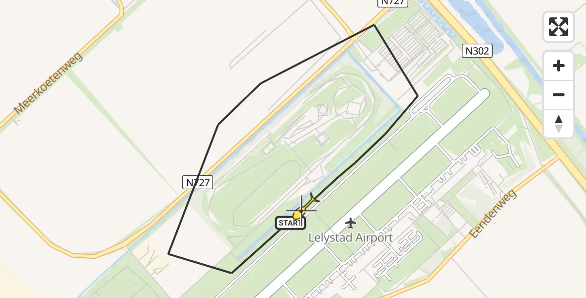 Routekaart van de vlucht: Traumahelikopter naar Lelystad Airport, Talingweg