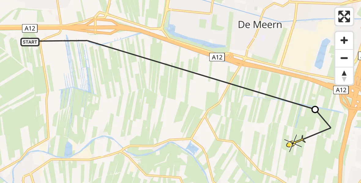 Routekaart van de vlucht: Politiehelikopter naar Utrecht, Reijerscop