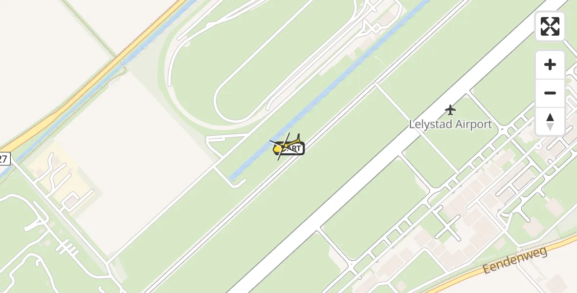 Routekaart van de vlucht: Traumahelikopter naar Lelystad Airport, Talingweg