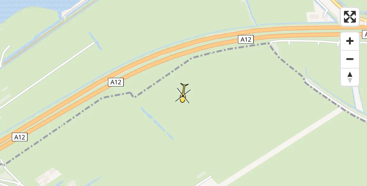 Routekaart van de vlucht: Politiehelikopter naar Linschoten