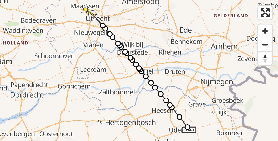 Routekaart van de vlucht: Lifeliner 3 naar Utrecht, Achter-Oventje