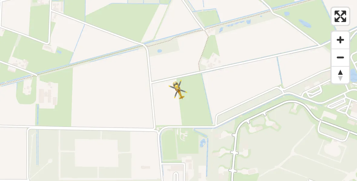 Vluchtroute Traumahelikopter van Vliegbasis Volkel naar Vliegbasis Volkel