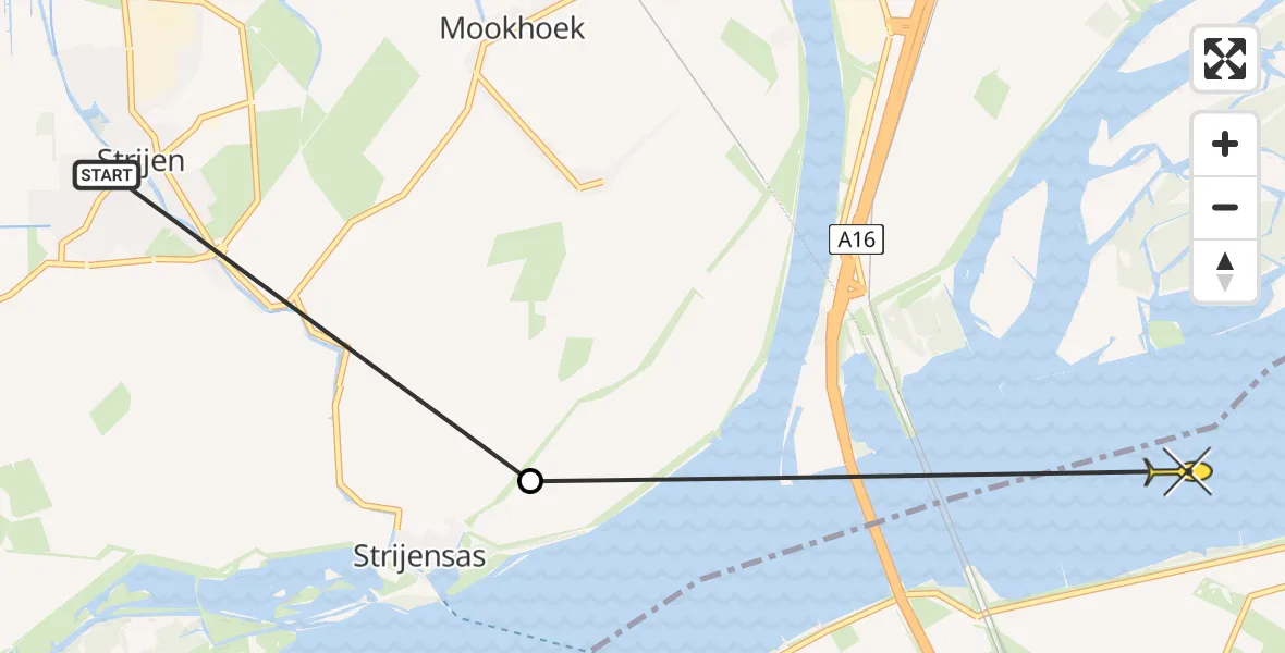 Routekaart van de vlucht: Politiehelikopter naar Lage Zwaluwe, Meer