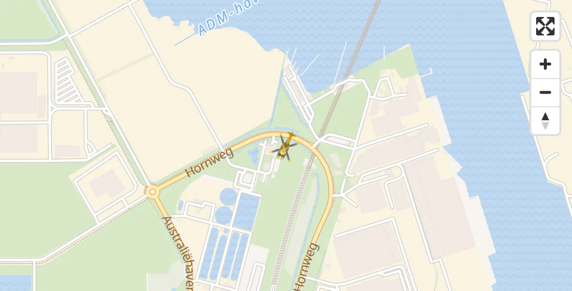 Vluchtroute Traumahelikopter van Amsterdam Heliport naar Amsterdam Heliport